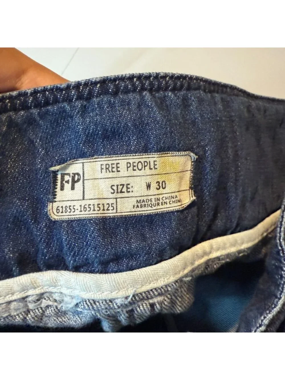 Free People Women 30 Wide Leg Jeans Dark Wash Denim Belt Waist Modern Relaxed
